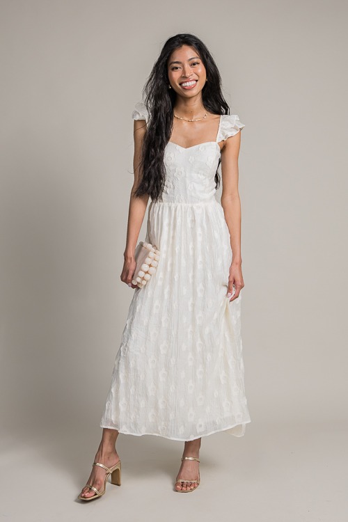 Ruffle Sleeve Jacquard Midi, Cream - 4K7A7916.jpg