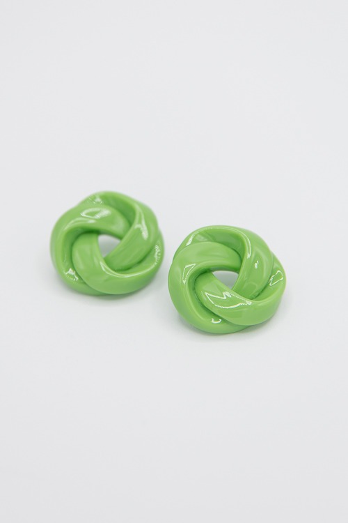 Resin Love Knot Earring, Lt. Green - 4K7A7941.jpg