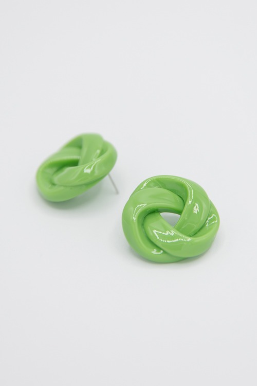 Resin Love Knot Earring, Lt. Green - 4K7A7942.jpg