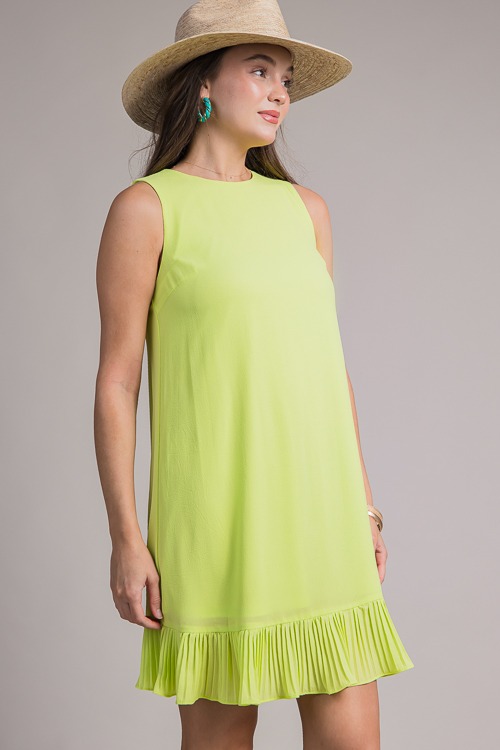 Pleat Hem Shift Dress, Lime - 4K7A8787.jpg