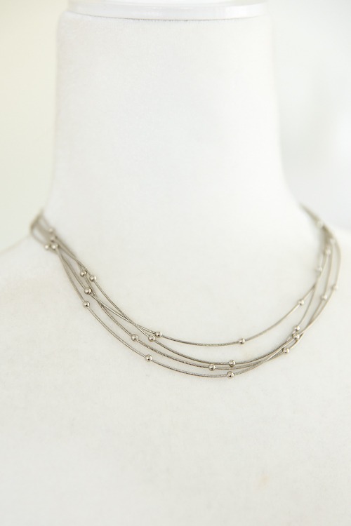 Layered Ball Necklace, Silver - 4K7A9486.jpg