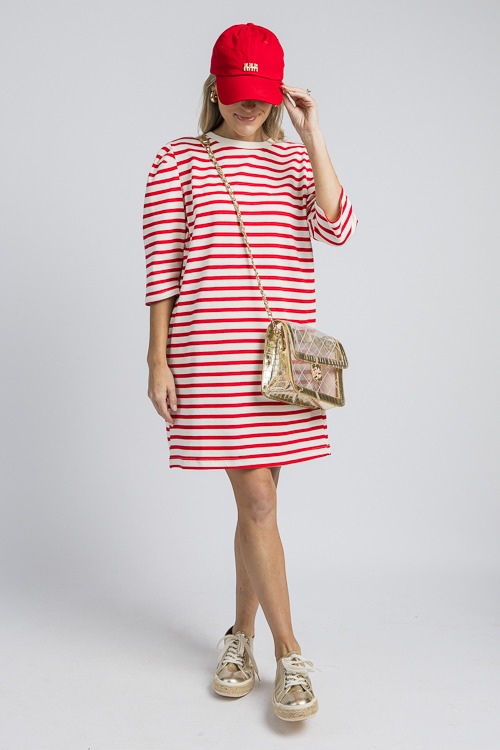 Puff Sleeve Stripe Dress, Red - 4K7A9546p.jpg