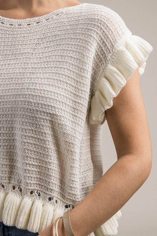 Ruffle Trimmed Sweater Top, Off White - 4K7A9591.jpg