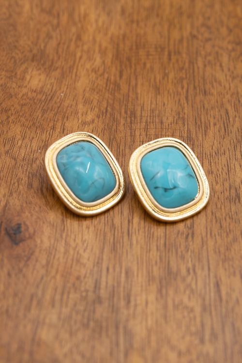 Stone Square Studs, Turquoise - 4K7A9832.jpg