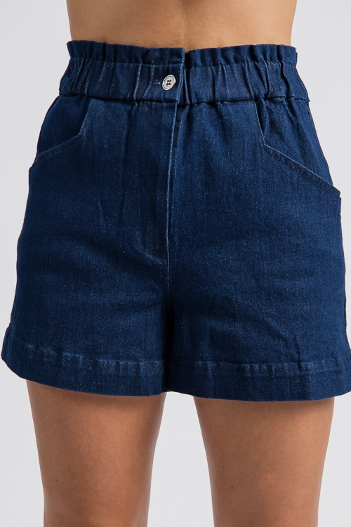 Elastic Waist Denim Shorts, Ind - 4K7A9840.jpg