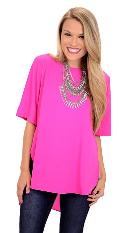 Day to Night Top, Hot Pink - The Blue Door Boutique