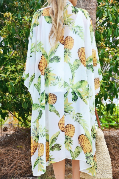 Pineapple Please Kimono Tops The Blue Door Boutique