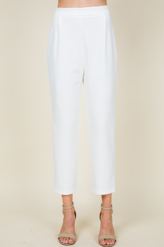 Straight Stretch Trouser, White