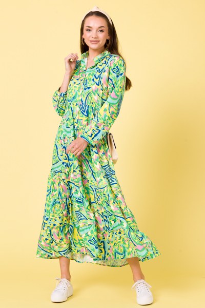 Sea of Swirls Maxi, Green