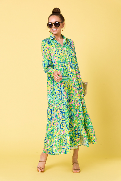 Sea of Swirls Maxi, Green