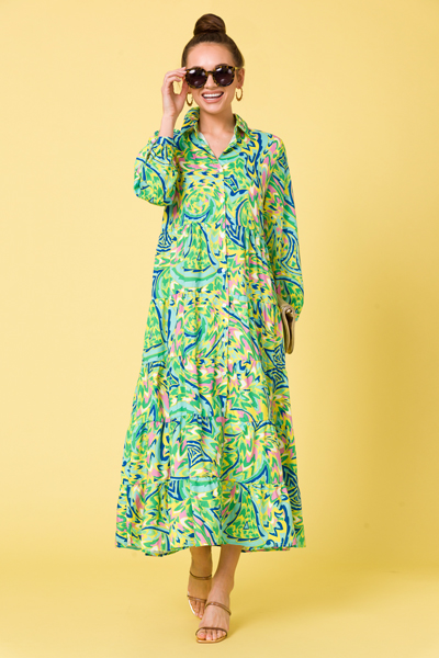 Sea of Swirls Maxi, Green