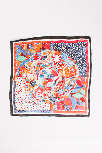 Delaney Silk Scarf, Rust