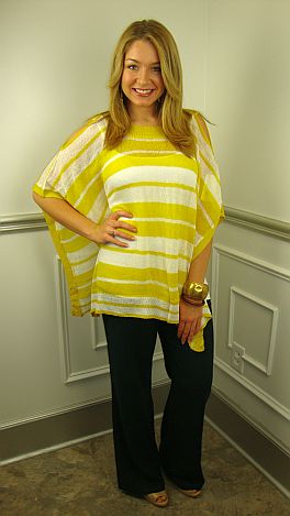 Hello Yellow Poncho - Tops - The Blue Door Boutique